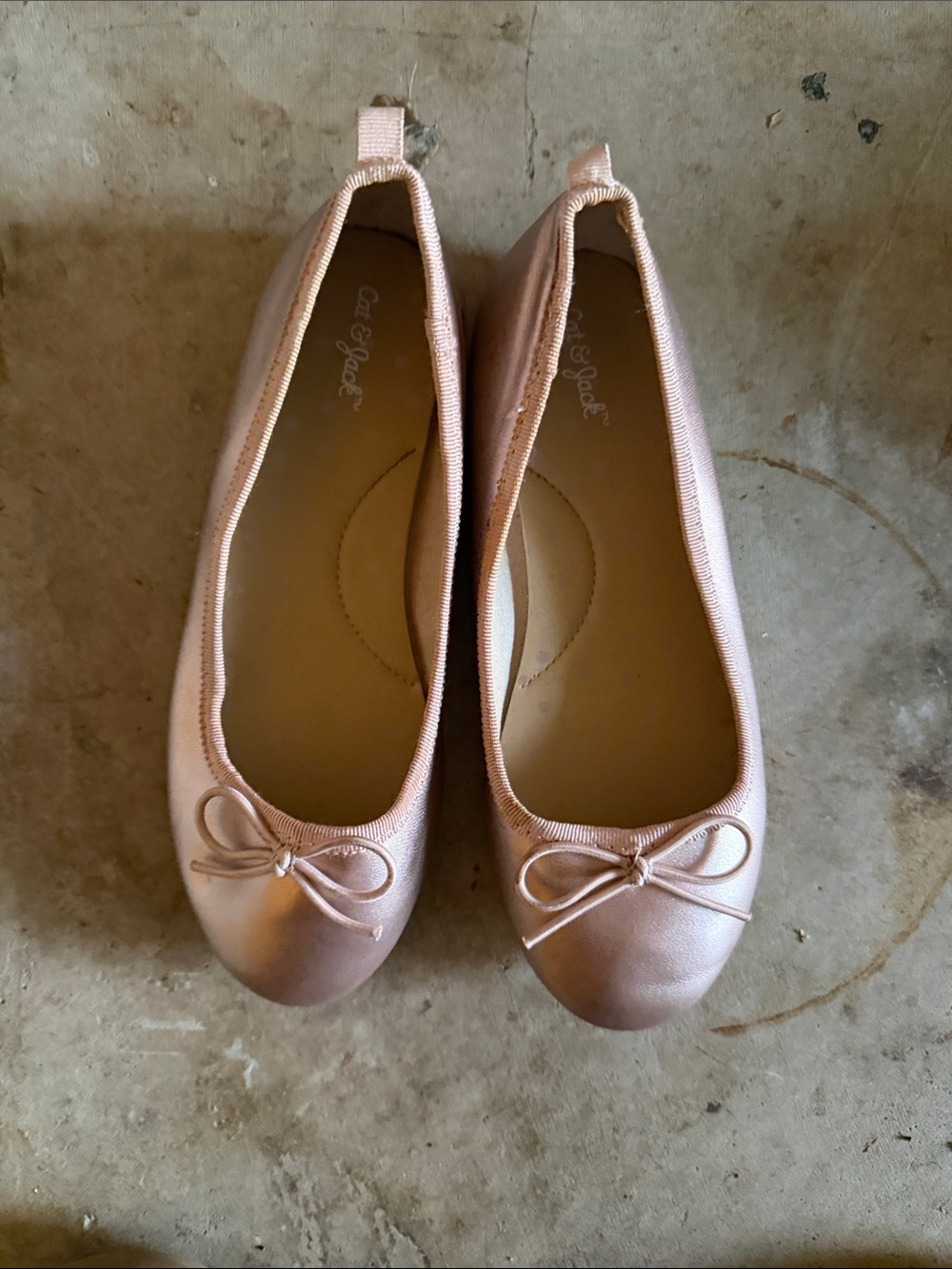 Cat & Jack Rose Gold Ballet Flats with Bow